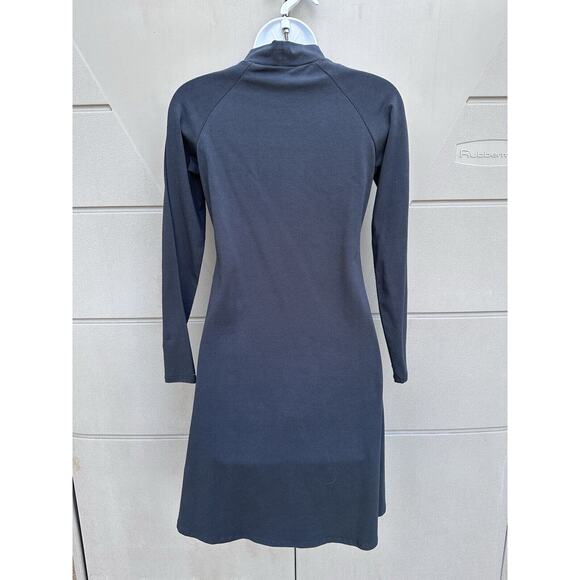Alternative Apparel MockNeck Long Sleeve A-line Dress Stretch NEW Med Blue Modal - Picture 3 of 9